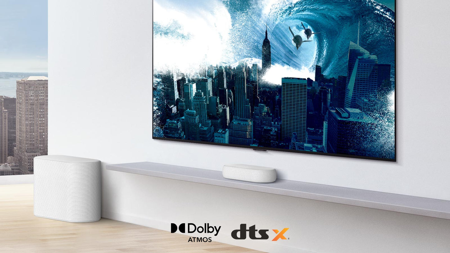 LG Eclair QP5W 3.1.2ch Dolby Atmos Compact Sound Bar with Subwoofer, White