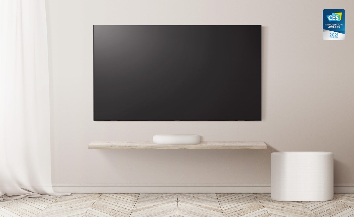 LG Eclair QP5W 3.1.2ch Dolby Atmos Compact Sound Bar with Subwoofer, White